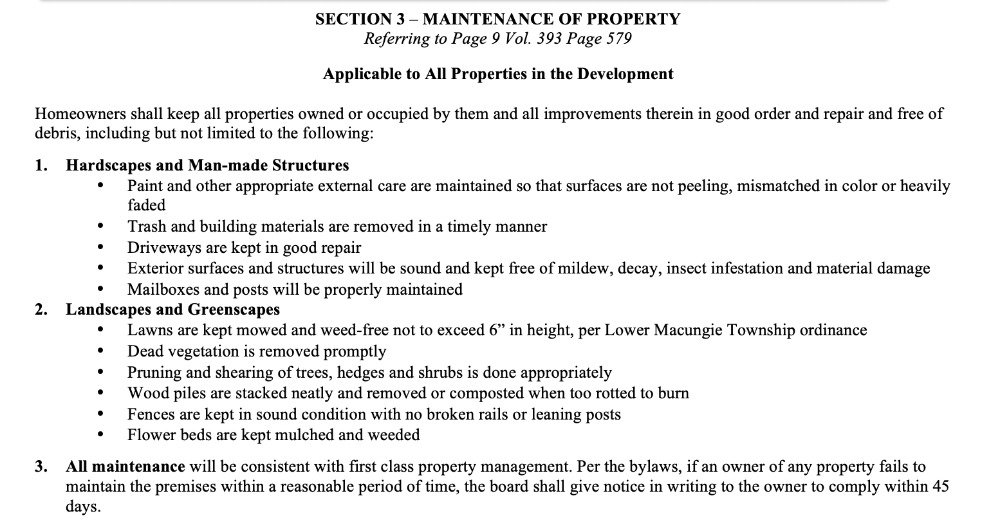 Millbrook Farms HOA in Emmaus, PA