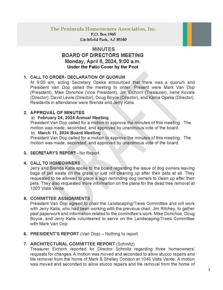 Peninsula Homeowners Association Community in Litchfield Park, AZ