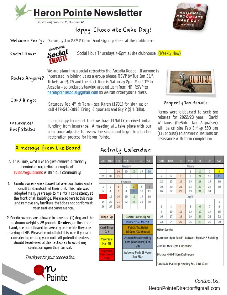 Heron Pointe Condominium Association Community in Lake Suzy, FL