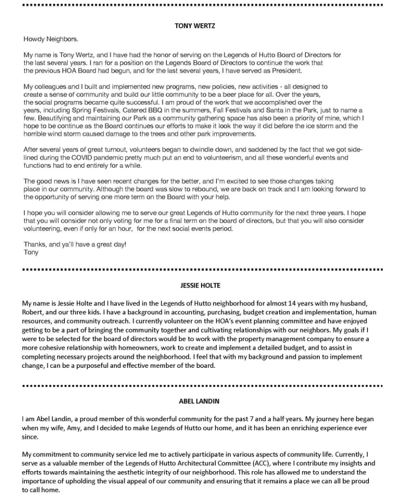 Legends of Hutto HOA Community in Hutto, TX