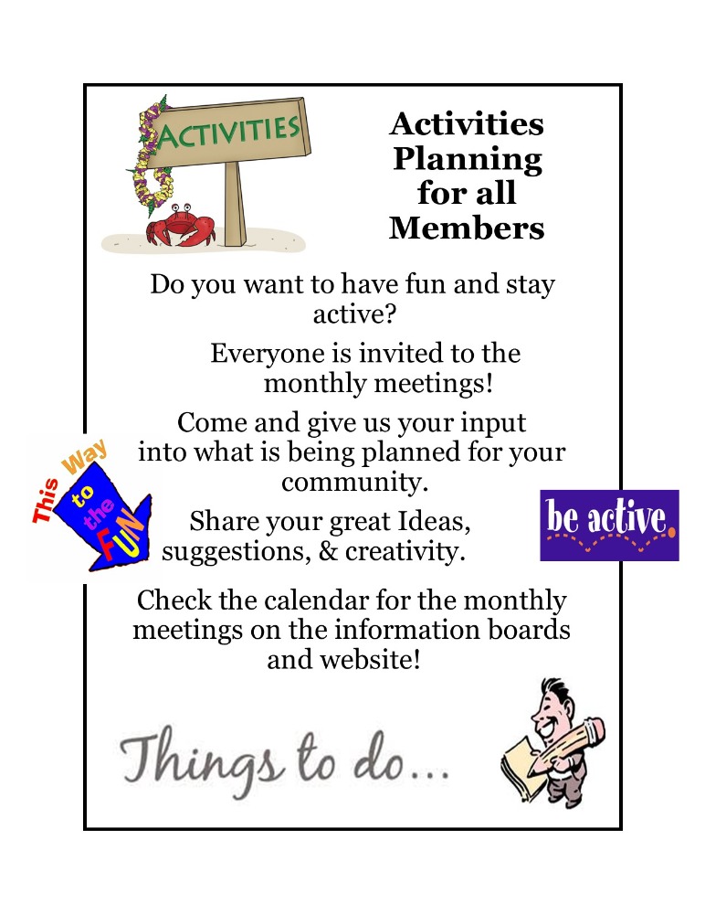 Activity Meeting | Calendar | Welcome to Paradise Valley Campground