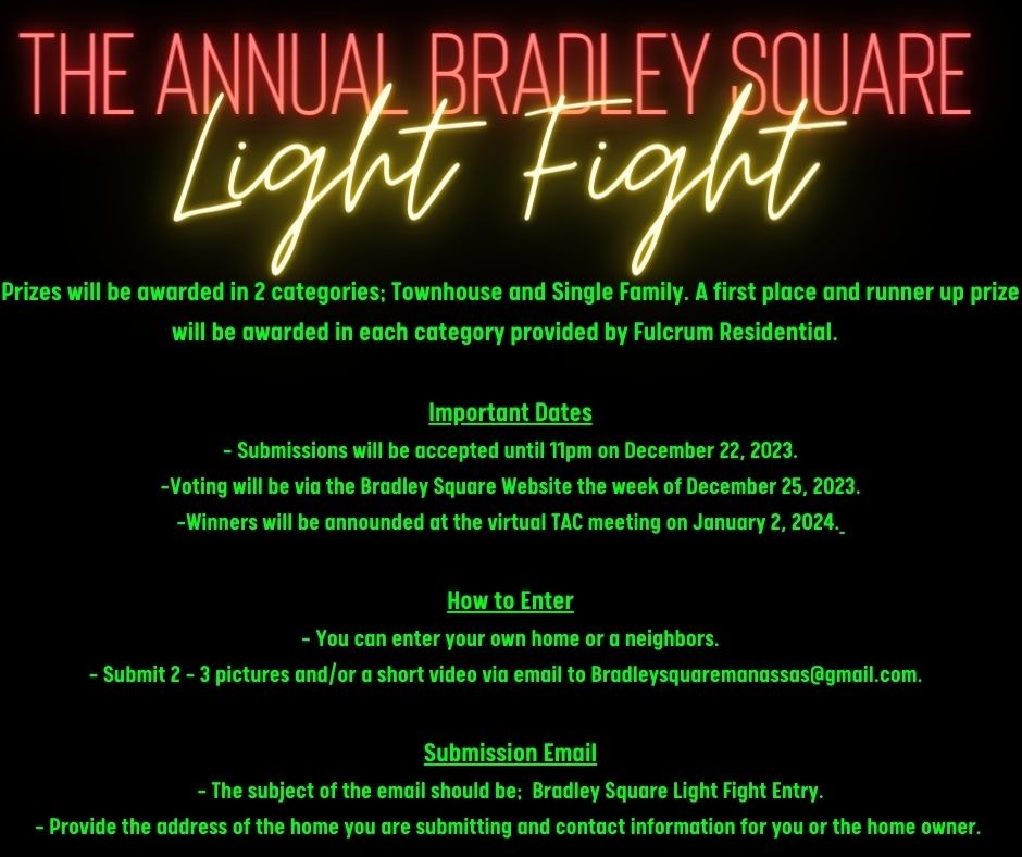 Holiday Light Fight! Bradley Square HOA